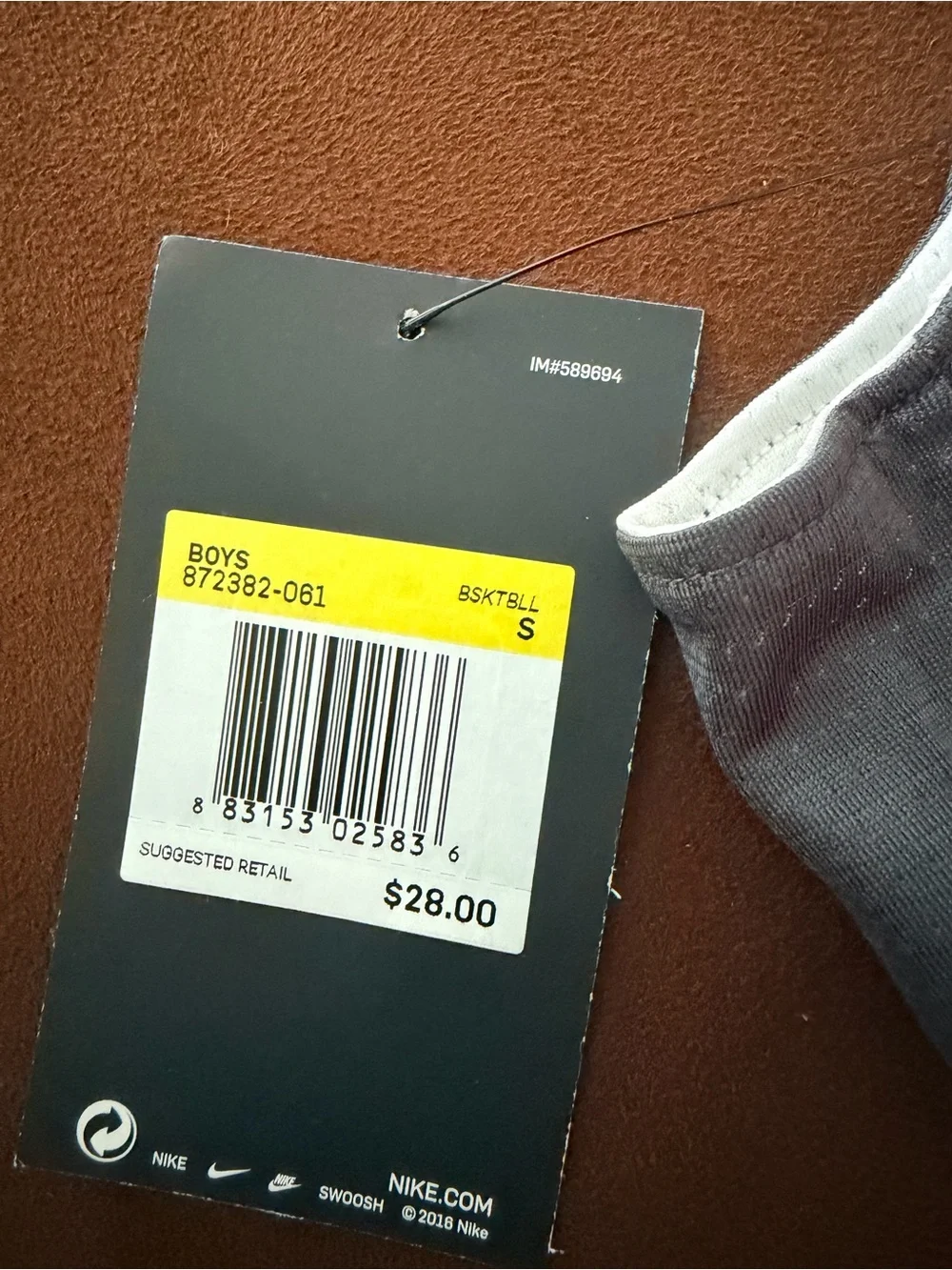Nike Grey and White Boys Tank Top